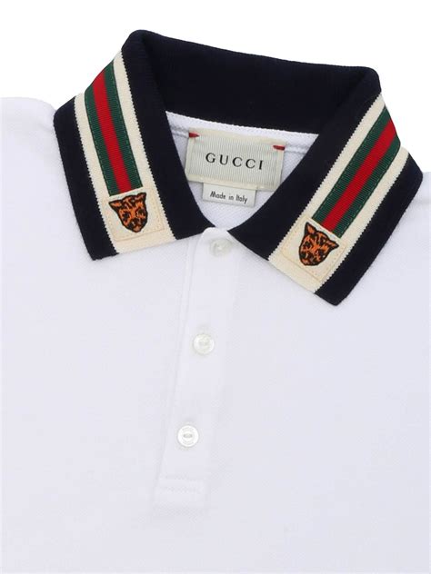 gucci tiger polo white|white gucci polo shirts.